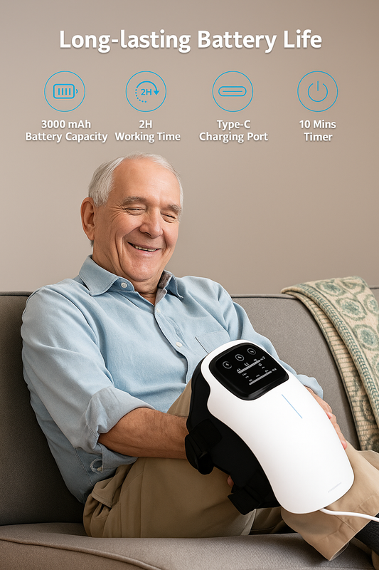 Heated Knee Massager with Adjustable Temperature & Vibration