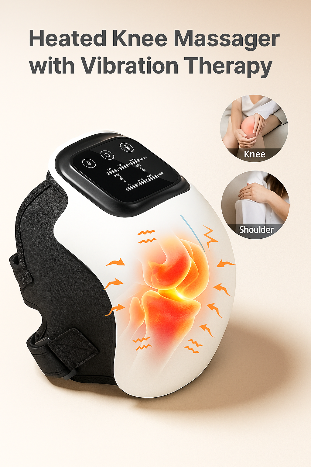 Heated Knee Massager with Adjustable Temperature & Vibration